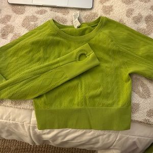 Green long sleeve athletic top
